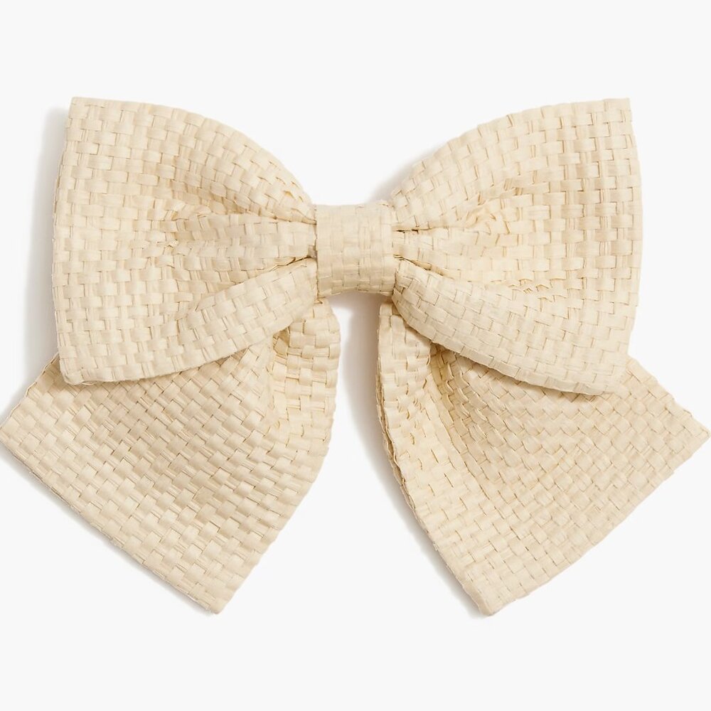 J. Crew Natural Woven Bow Barrette/NWT